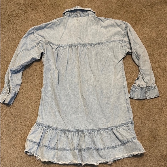 Elan Blue Ruffled Buttoned Mini Dress - Picture 7 of 9